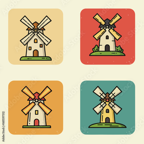 Retro windmill set