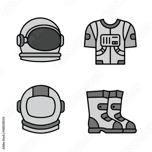 Spacewalk Gear suit, boots, and helmets