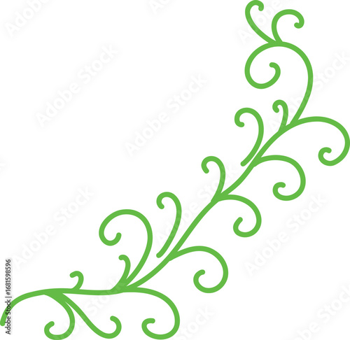 Green Flourish Decorative Corner 
