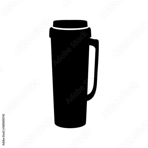 Silhouette of travel mug or coffee container for hot or cold drinks