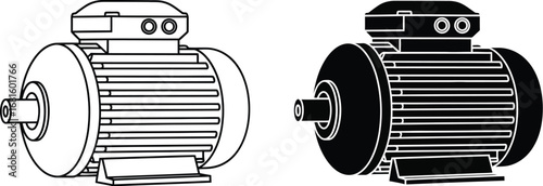 Electric motor diagram vector illustration industrial equipment