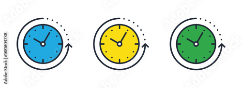 時短のシンプルなベクターアイコンイラスト素材 ベクター (Simple vector icon illustration material for time saving). vector illustration eps file