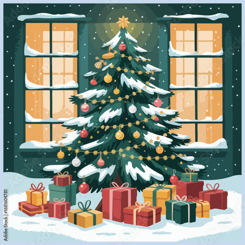 Celebrate the joy of Christmas with festive colors, cheerful icons, and holiday-themed flyer design.