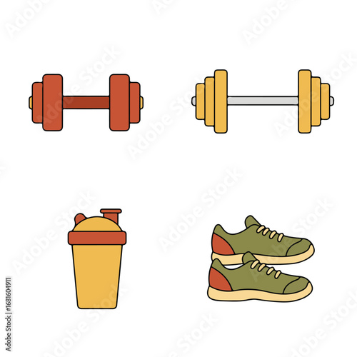 Gym essentials clip art