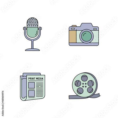 Four media illustrations