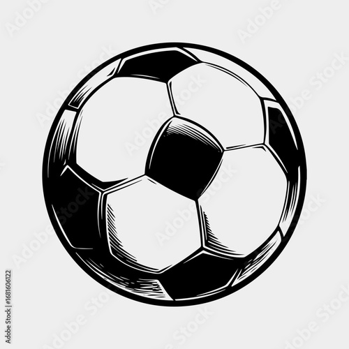 Soccer Ball Single Flat Vintage Black Art, Sport Life Ball Isolated Vector Art Design Element Simple Icon Set Graphic