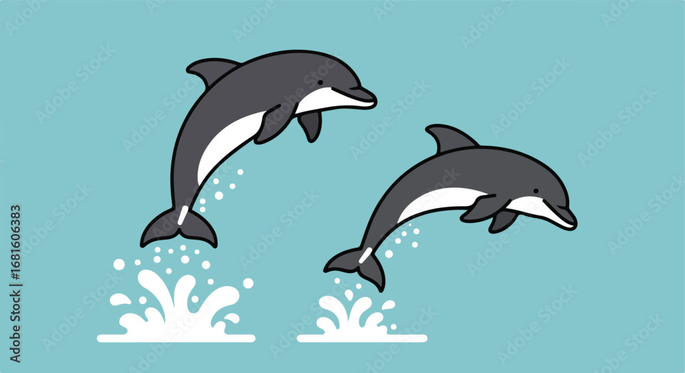 Obraz premium Jumping dolphins (3)