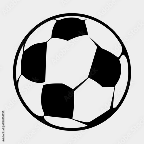 Soccer Ball Single Flat Vintage Black Art, Sport Life Ball Isolated Vector Art Design Element Simple Icon Set Graphic