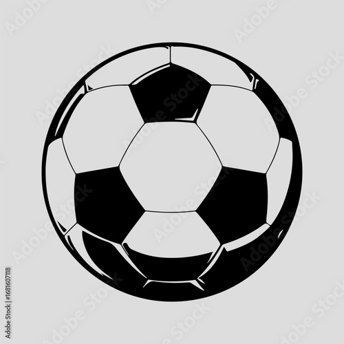 Soccer Ball Single Flat Vintage Black Art, Sport Life Ball Isolated Vector Art Design Element Simple Icon Set Graphic