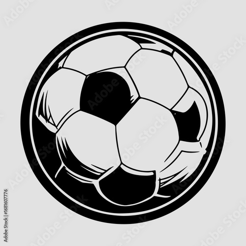 Soccer Ball Single Flat Vintage Black Art, Sport Life Ball Isolated Vector Art Design Element Simple Icon Set Graphic
