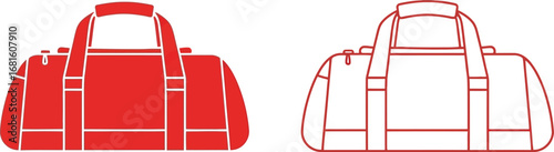 Duffel bag vector illustration gym bag travel bag icon outline