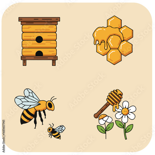 Bee & hive elements
