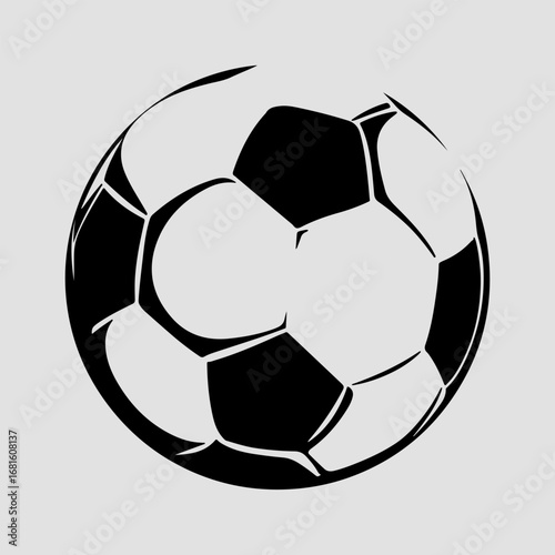 Soccer Ball Single Flat Vintage Black Art, Sport Life Ball Isolated Vector Art Design Element Simple Icon Set Graphic