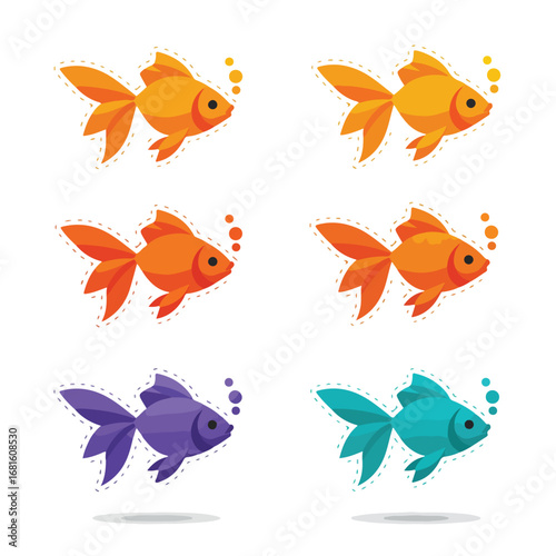 Colorful stylized fishes