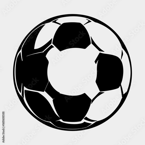 Soccer Ball Single Flat Vintage Black Art, Sport Life Ball Isolated Vector Art Design Element Simple Icon Set Graphic