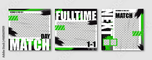 Sport Social Media Post Template , Football Match Day , Full Time , Next Match	