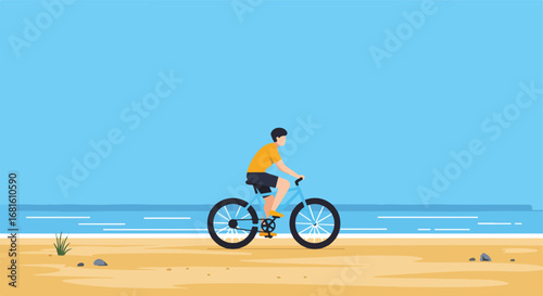 Biking beachside