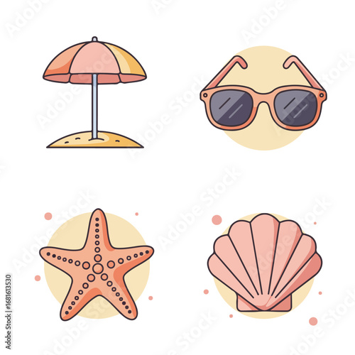 Beach items illustration