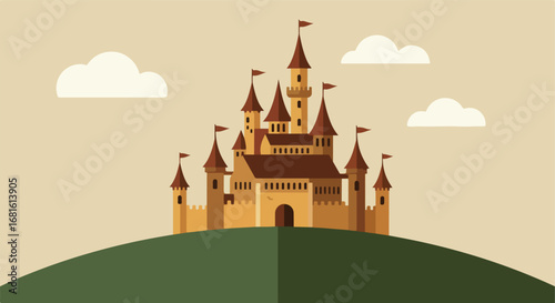 Flat art castle