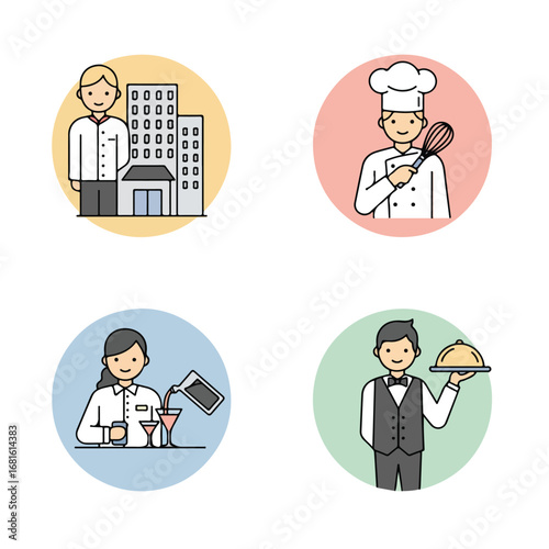 Hotel staff icons