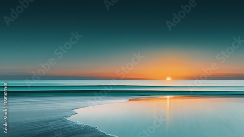 Peaceful sunset seascape at beach