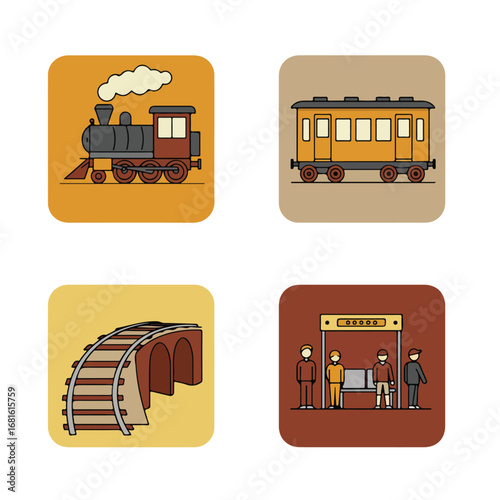 Train journey icons