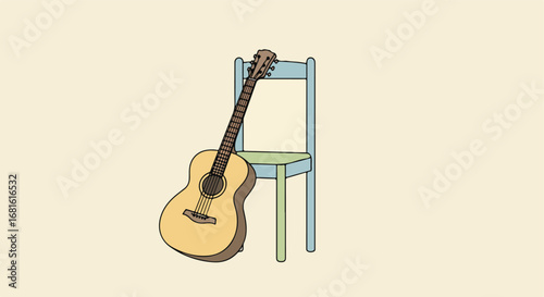 Acoustic Guitar and Chair