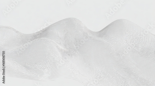 delicate and wavy thin lines gracefully intertwine across ultrabright clean background