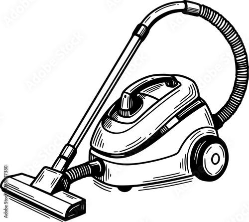 vacuum cleaner line art silhouette vector illustration
