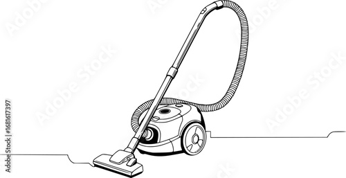 vacuum cleaner line art silhouette vector illustration
