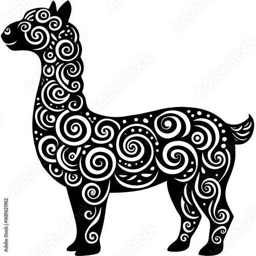 vector illustration of a unique alpaca