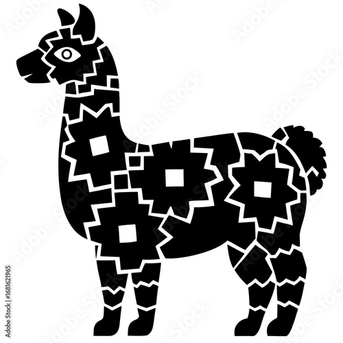 vector illustration of a cartoon alpaca