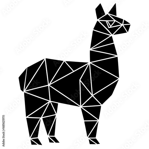 abstract alpaca with geometric shape vector illustration on white background
