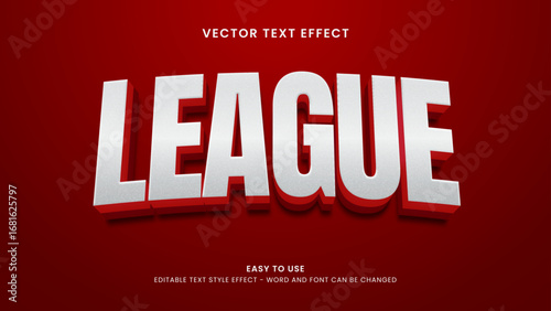 editable text effect league 3d style premium vector
