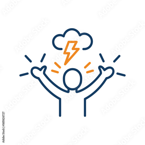 Stress and Anxiety Icon Representing Mental Health Challenges and Emotional Distress with a Focus on Psychological Wellbeing and Coping Mechanisms
