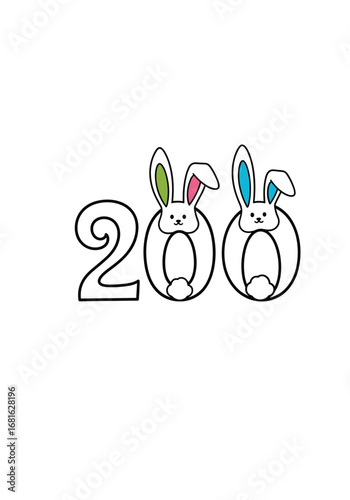 Easter fun: Cheerful bunny-shaped numbers for seasonal greetings and festive celebrations