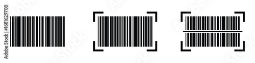 Barcode icon vector set illustration isolated on white background. EPS 10