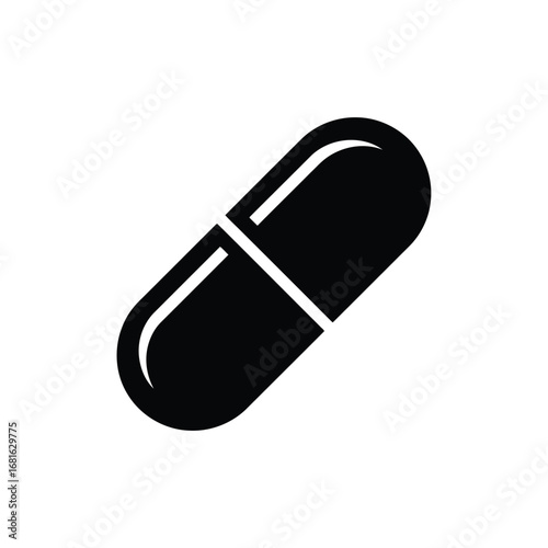 Vector illustration of medicine capsule icon for health and wellness