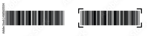 Realistic barcode vector icon. Barcode icon. Black barcode icon vector illustration