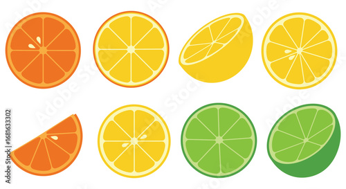 a variety of citrus fruits sliced in half