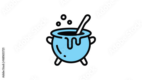 Cauldron Icon Vector Illustration Depicting Cooking and Brewing on a Transparent Background for Easy Integration into Designs