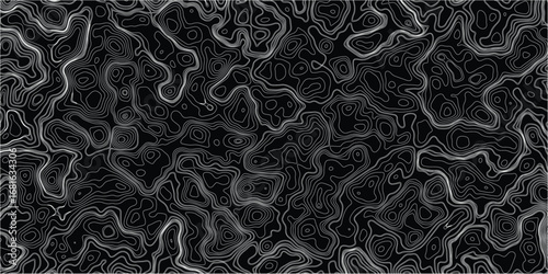 High-detail abstract contour line illustration of topographic landscape for print and web