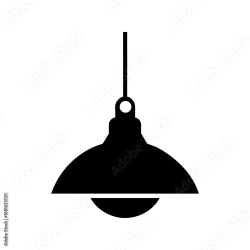 Hanging pendant lamp icon simple household lighting vector design isolated illustration