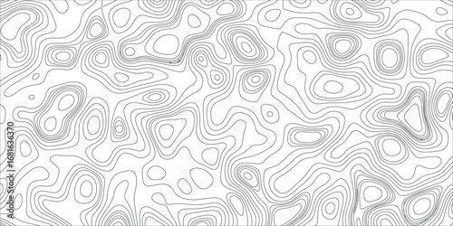 Modern abstract terrain composition with wavy topographic lines and vibrant colors