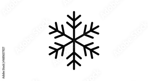 a simple black snowflake design on white background