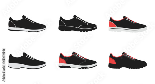 a variety of stylish sneakers displayed neatly in rows