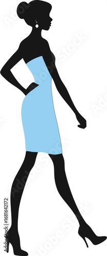 Modern woman vector in trendy skirt outfits, ideal for beauty graphics, fashion ads, and luxury posters.