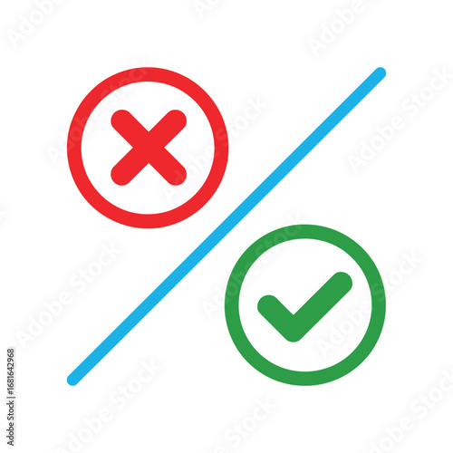 Pros and Cons Icon - Decision Making, Evaluation, Comparison, Advantages and Disadvantages, Correct and Incorrect, Yes and No, True and False