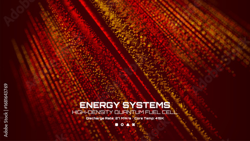 Abstract quantum fuel cell background for energy systems display. High-density data visualization and digital interface for science.