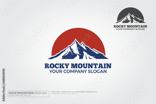 Rocky Mountain Vector Logo Template. High Mountain icon Logo vector illustration design Template.